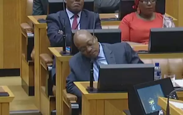 [Watch] President Zuma Falls Asleep During Finance Minister